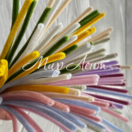 Синельная проволока простая, 6 мм х 30 см, пастельный микс, 100 шт.