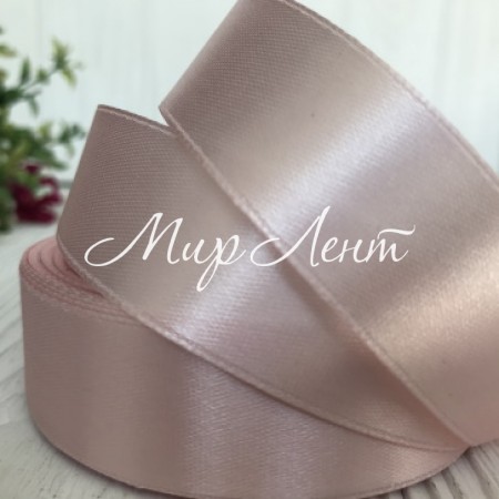 Атлас 2,5 см, ванильно-пудровый, рулон 33 м, УПАКОВКА 5 рулонов