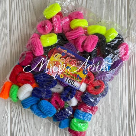 Резинка Barbi, 2 см, кольоровий мікс, упаковка 100 шт.