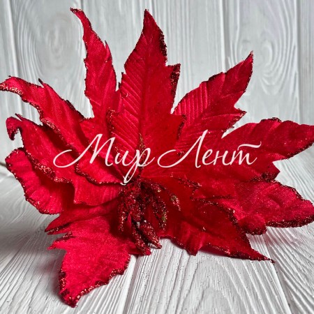 Пуансеттия бархатная (С30270), 34х30 см, красная, шт.