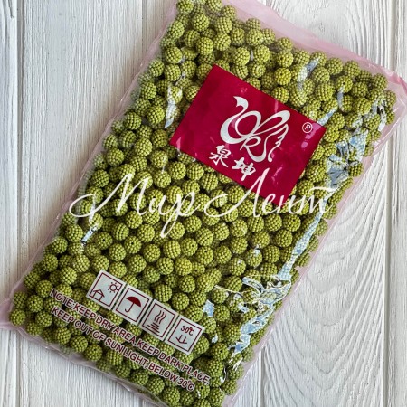 Бусина в пупырышку круглая матовая, 12 мм, оливковая, упаковка 500 г