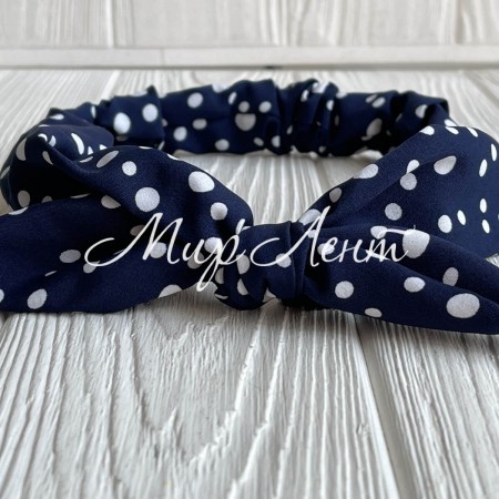 Повязка софт солоха в крупный горох, 25 см, сапфировая, шт.