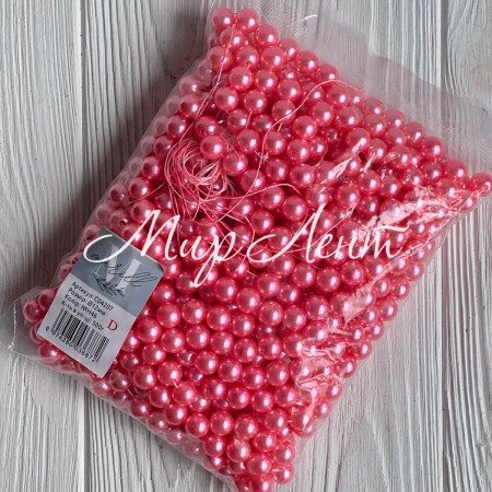 Жемчуг на нити Vip, 12 мм, темно-розовый, упаковка 500 г