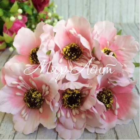 Мак, 4 см, светло-розовый, упаковка 60 шт.