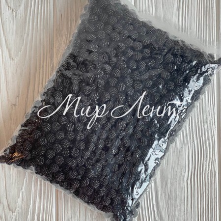 Бусина в пупырышку (круглая), 12 мм, черная, упаковка 500 г