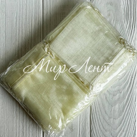 Органзовый мешочек, 9х12 см, молочный, упаковка 100 шт.