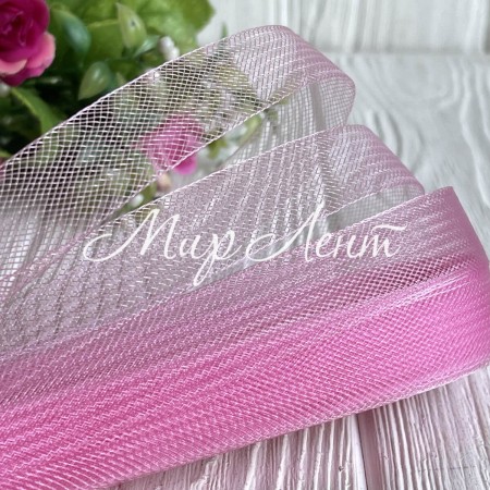 Регилін матовий, 2 см, рожевий, рулон 23 м