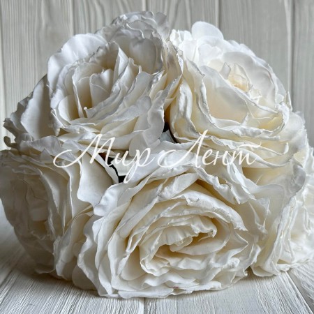 Букет китайской розы, 11х30 см, айвори, букет 5 шт.