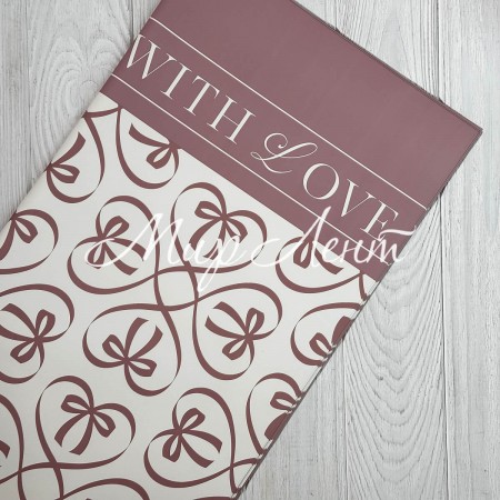 Пленка плотная с принтом (J00402), 57х57 см, темно-пудровый, упаковка 20 шт.