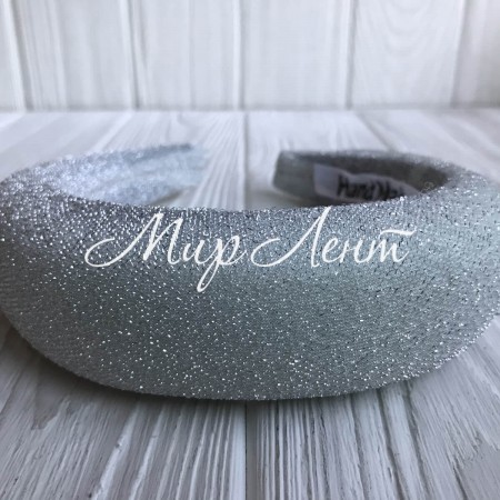 Обруч люрекс объемный, 4 см, белый, шт.