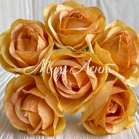 Мраморная роза, 4,5 см, темно-желтая, упаковка 42 шт.