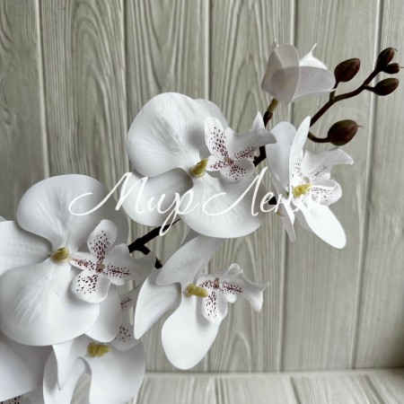 Ветка орхидеи, 110 см, белая, шт.