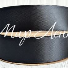 Атлас двусторонний (премиум), 2,5 см, графитовый, рулон 23 м