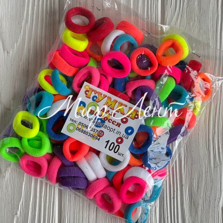 Резинка нейлон, 2,5 см, цветной микс, упаковка 100 шт.