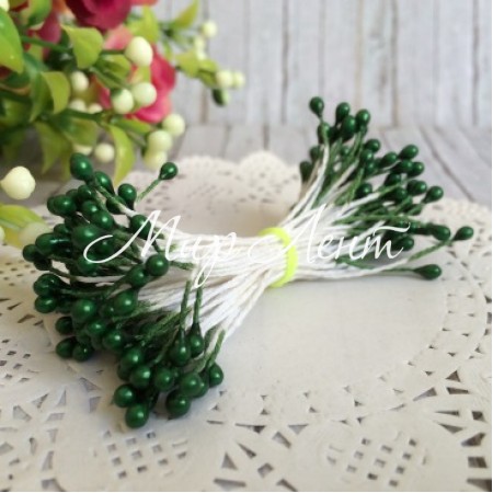 Тычинки маленькие, 2 мм, темно-зеленые, пучок 1800 шт.