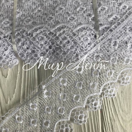 Кружево макраме широкое (TS-12), 8,5 см, белое, рулон 9 метров