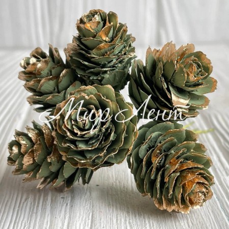 Веточка хмели, 2,5х12 см, оливковый, упаковка 60 шт.