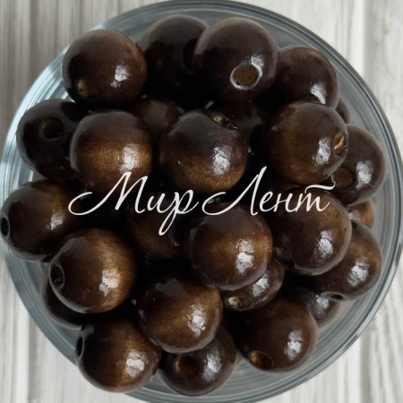 Деревянные бусины круглые, 30 мм, коричневые, упаковка 500 г