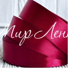 Атлас 2,5 см, красный бархат, рулон 33 м