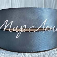 Атлас двусторонний (премиум), 2,5 см, серебро, рулон 23 м