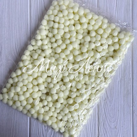 Помпоны бархатные (пастельные), 1,5 см, нежно-лимонные, упаковка 500 шт.