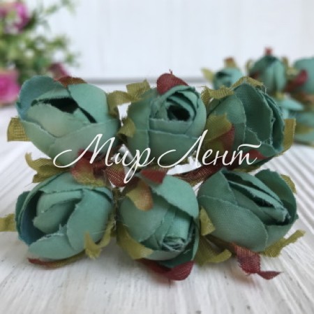 Тюльпан, 2 см, морская волна, упаковка 10 пучков