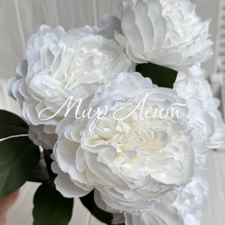 Букет пионов (С30478), 44 см, белый, шт.
