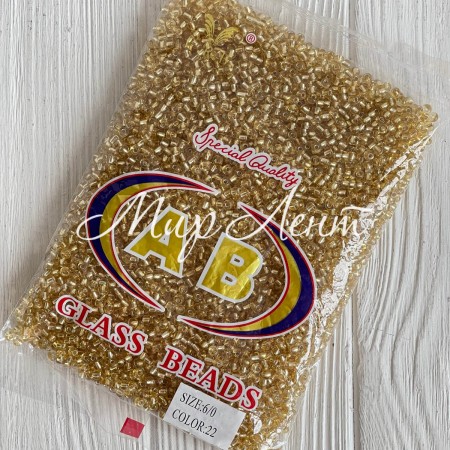 Бисер, размер 6/0, золото (22), упаковка 400 г