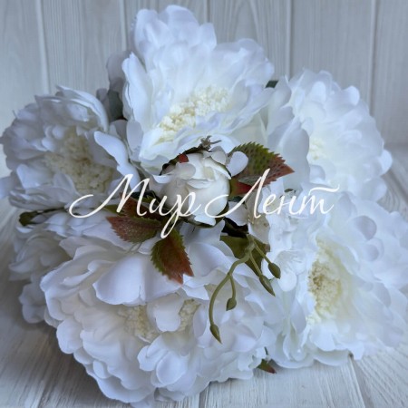 Букет пионов (С30475), 50 см, белый, шт.