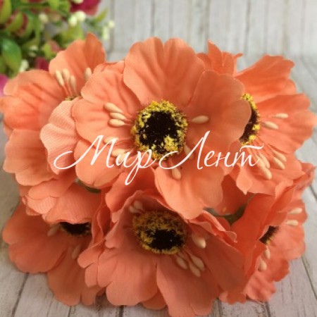 Мак, 4 см, темно-персиковий, упаковка 60 шт.