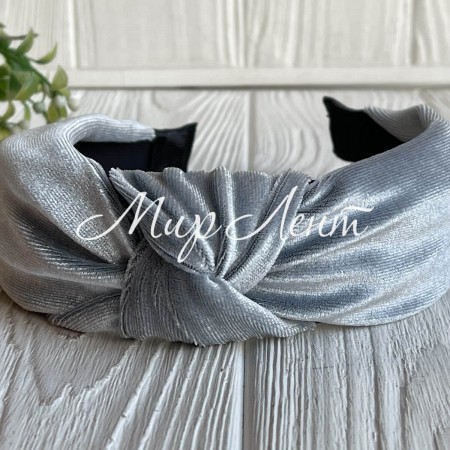 Обруч чалма велюр широкий, 4,5 см, серый, шт.