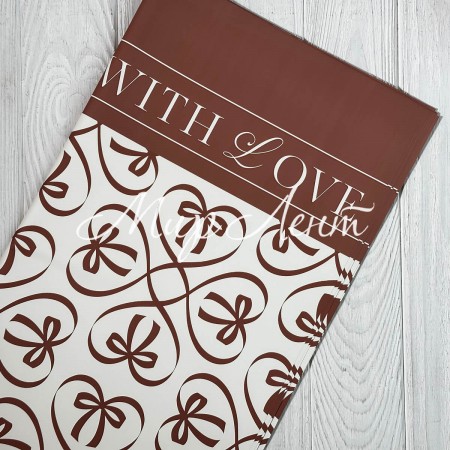 Пленка плотная с принтом (J00402), 57х57 см, шоколадный, упаковка 20 шт.