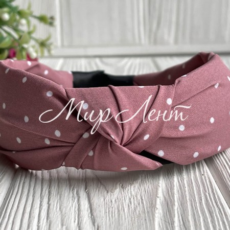 Обруч софт чалма горох, 4 см, пудровый, шт.