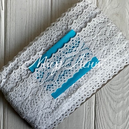 Кружево вязаное (D30095 / A039), 5,3 см, белое, рулон 13 м