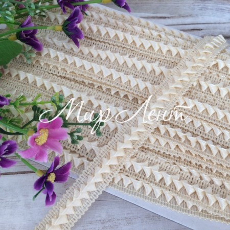 Тесьма самоса, 1,8 см, молочная, моток 18 м