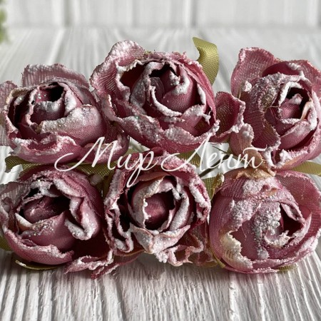 Піон тканевий з білим кантом, 3,5 см, пудровий, упаковка 48 шт.