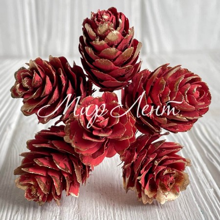 Веточка хмели, 2,5х12 см, красный, упаковка 60 шт.