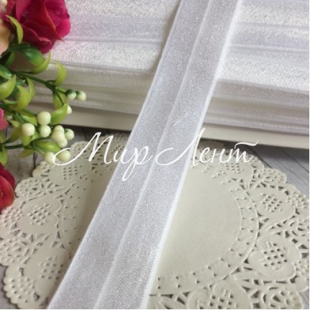 Бейка стрейчева, 2,5 см, білий, рулон 20 м