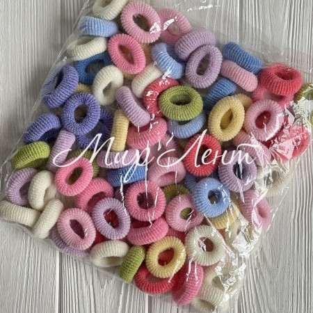Резинка махровая, 3,5 см, пастельный микс, упаковка 80 шт.