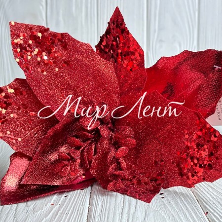 Пуансеттія бархатна (С30260), 30х30 см, червона, шт.