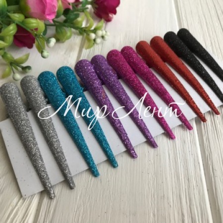 Заколка стрела (большая), 12,5 см, цветной микс (с блестками), упаковка 12 шт.