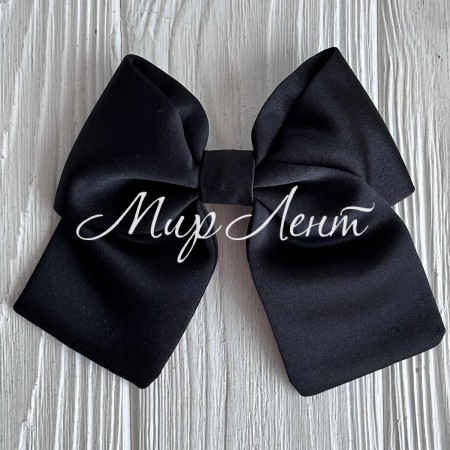 Атласный бант (с уточкой), 12х11 см, черный, шт.