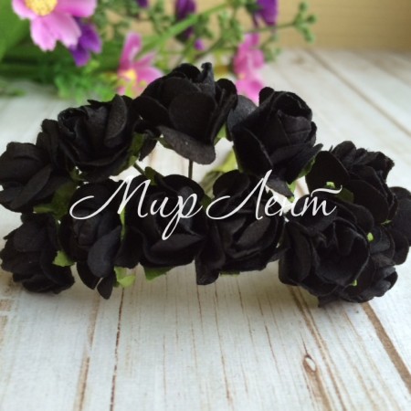 Розочки бумажные, 1 см, черные, упаковка 144 шт.