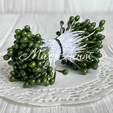 Тичинки маленькі, 2 мм, оливково-зелені, пучок 1800 шт.