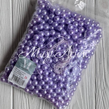 Жемчуг на нитці Vip, 12 мм, ліловий, упаковка 500 г