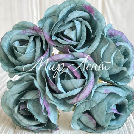 Мраморная роза, 4,5 см, мятно-бирюзовая, упаковка 42 шт.