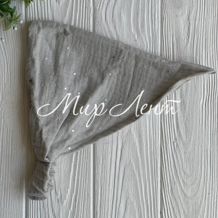 Муслінова косинка з зірками, 22х24 см, сіра, шт.