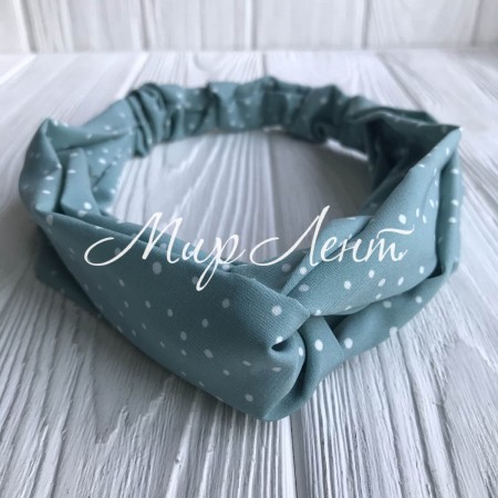 Повязка-переплет в маленькую точку, 25 см, мятный, шт.