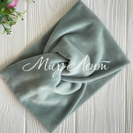 Повязка спорт велюр широкая, 14 см, мятный, шт.