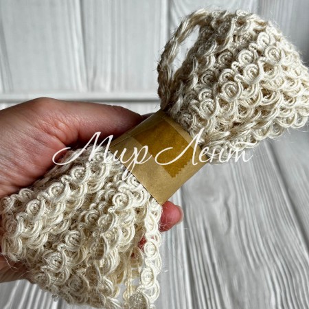 Тісьма-мішковина (серпантин), 1 см, молочна, рулон 10 м